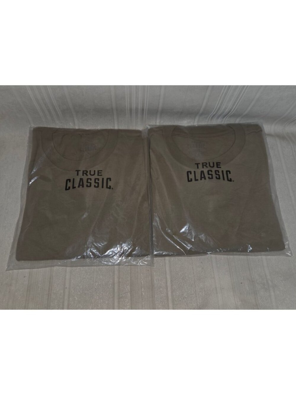 True Classic Crew Neck Tee T Shirt Tan Size Large Lot of 2 Shirts NEW
